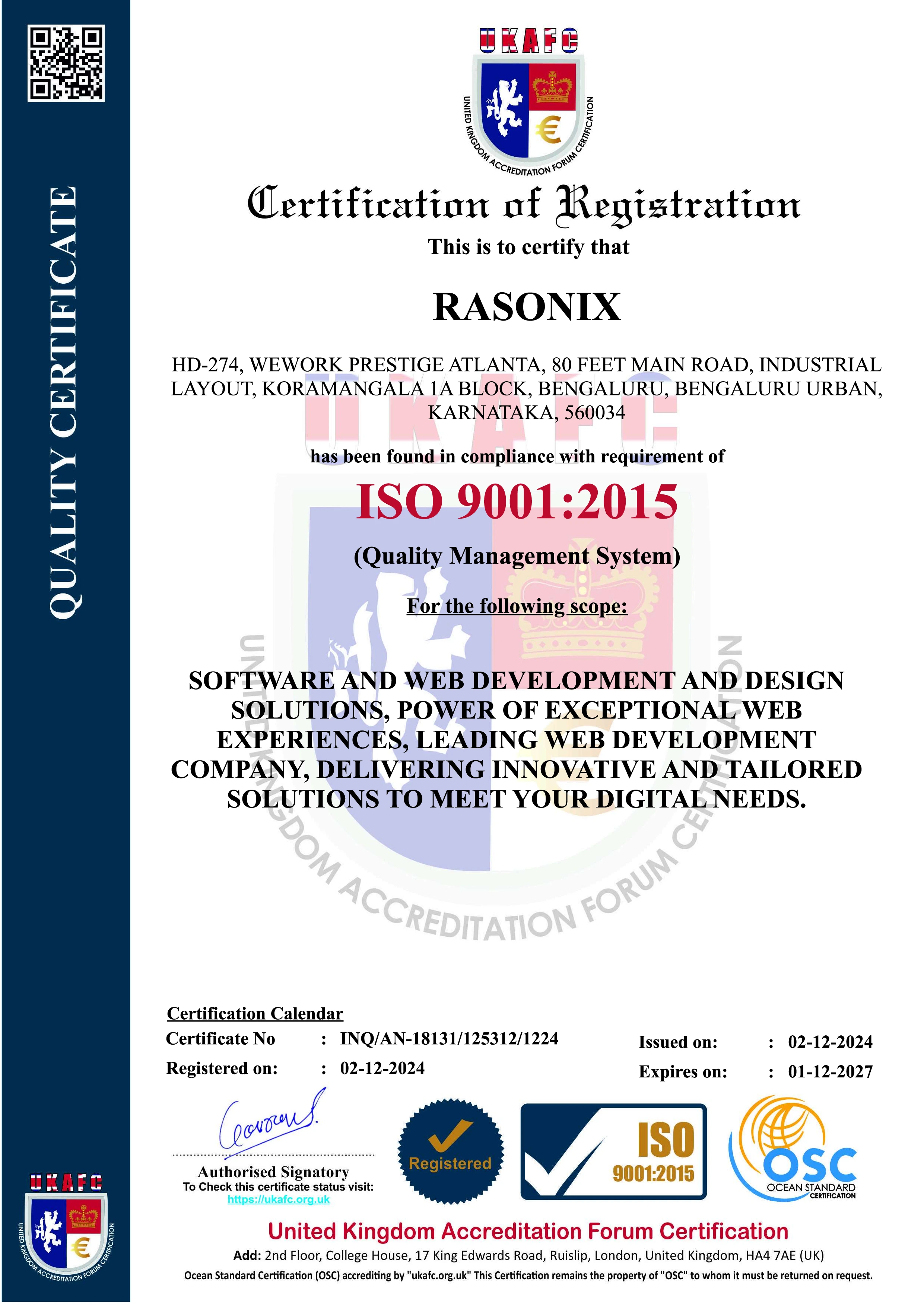 iso certificate